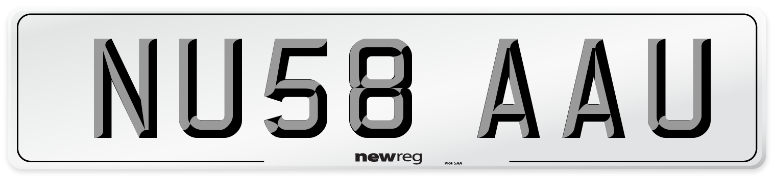NU58 AAU Number Plate from New Reg